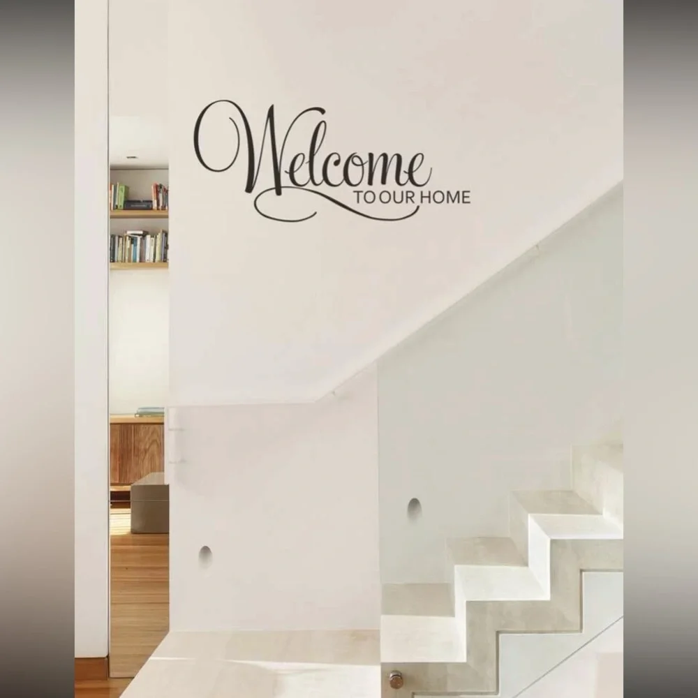 Wall Sticker Welcome to Our Home Self Adhesive Waterproof Wall Art Decal Decor